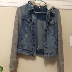 Free people knit denim jacket